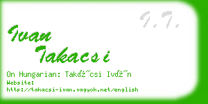 ivan takacsi business card